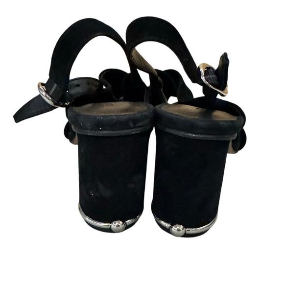 Rebecca Minkoff Black Suede Slingback Block Heel Sandals Women’s 6M - Picture 5 of 9
